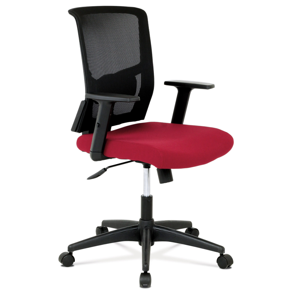 KA-B1012 BOR - Kancelářská židle, látka vínová + černá, houpací mechnismus