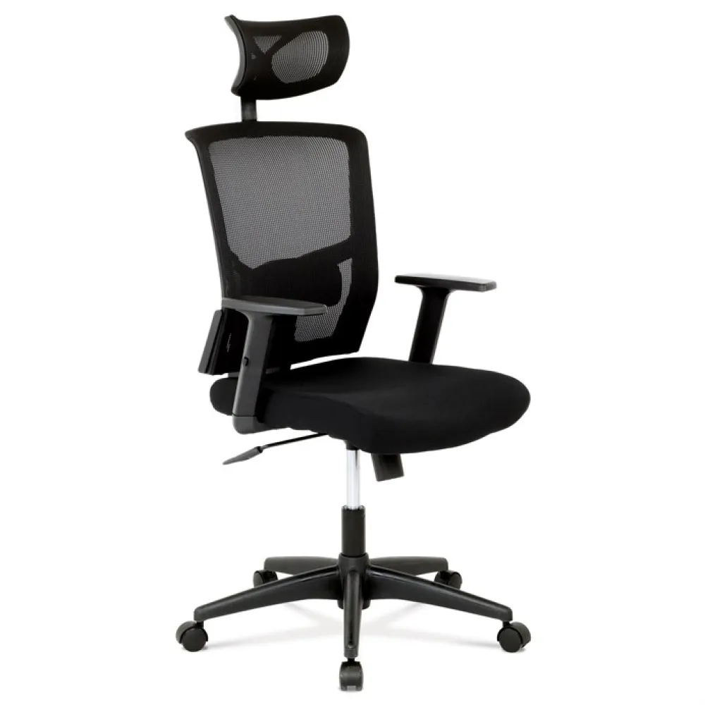 KA-B1013 BK - Kancelářská židle, houpací mechanismus, černá síťovina, KA-B1013 BK