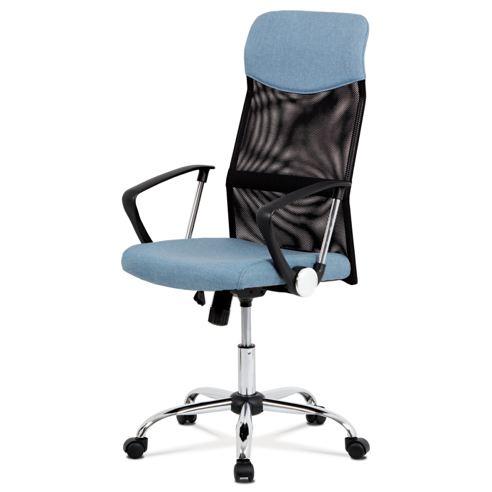 KA-E301 BLUE - Kancelářská židle řady BASIC, potah modrá látka a černá síťovina MESH, houpací m