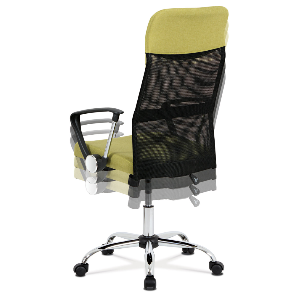 KA-E301 GRN - Kancelářská židle řady BASIC, potah zelenožlutá látka a černá síťovina MESH, hou
