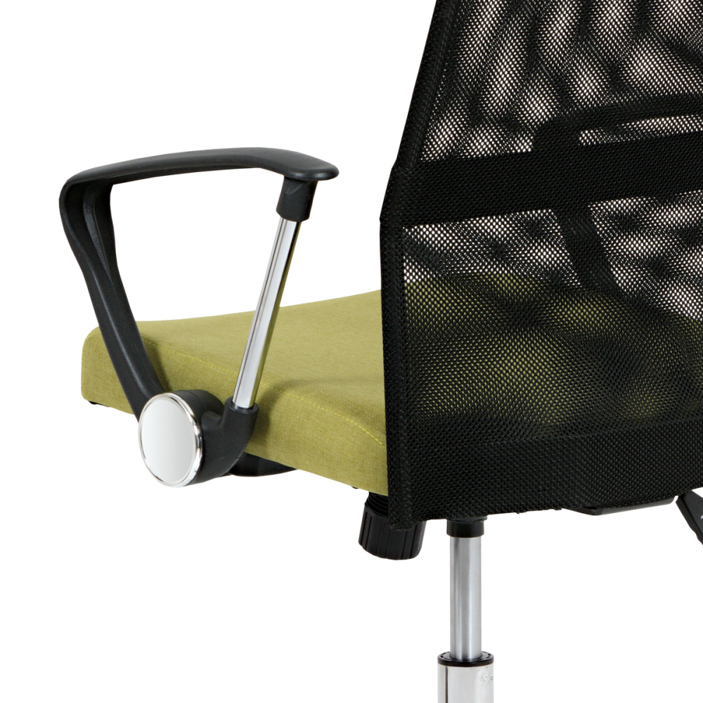 KA-E301 GRN - Kancelářská židle řady BASIC, potah zelenožlutá látka a černá síťovina MESH, hou