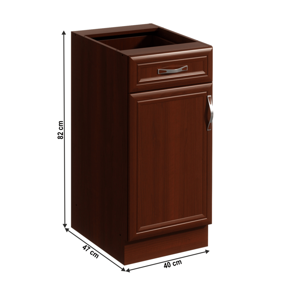 Spodní skříňka D40S1 se šuplíkem, levá, ořech Milano, SICILIA