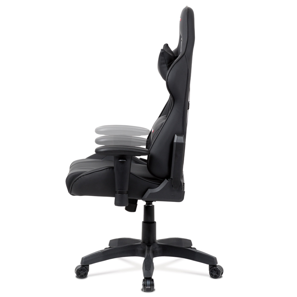 KA-F03 BK - Kancelářská židle houpací mech., černá koženka, plast. kříž