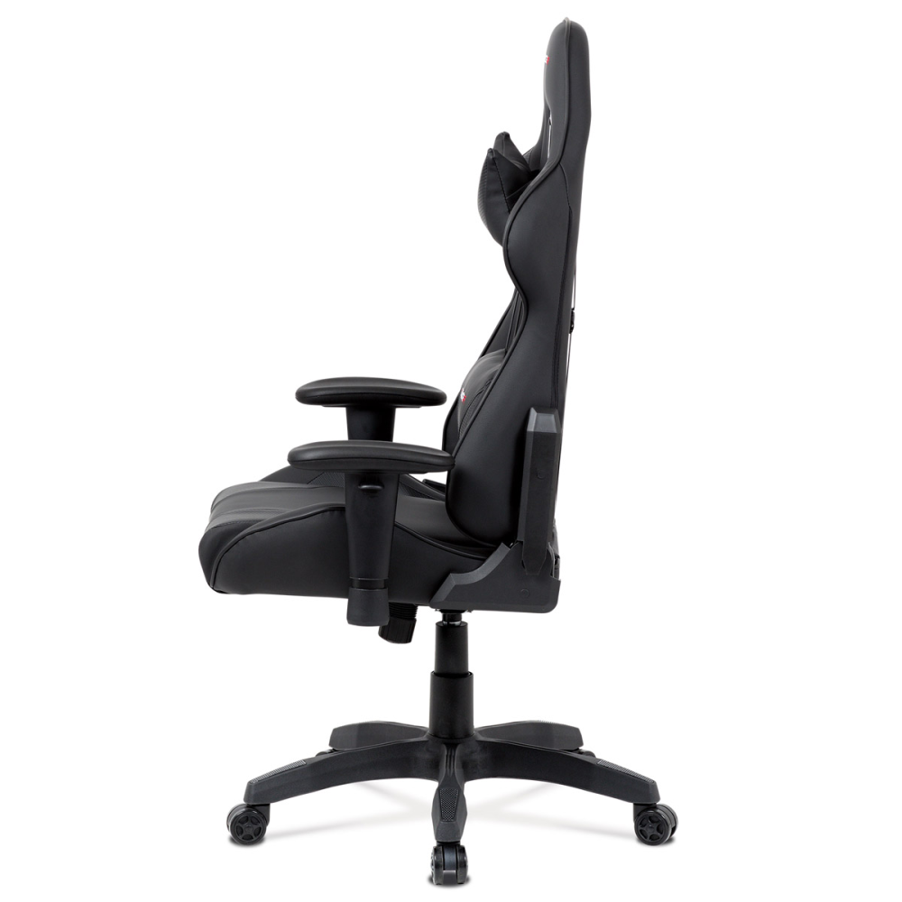 KA-F03 BK - Kancelářská židle houpací mech., černá koženka, plast. kříž