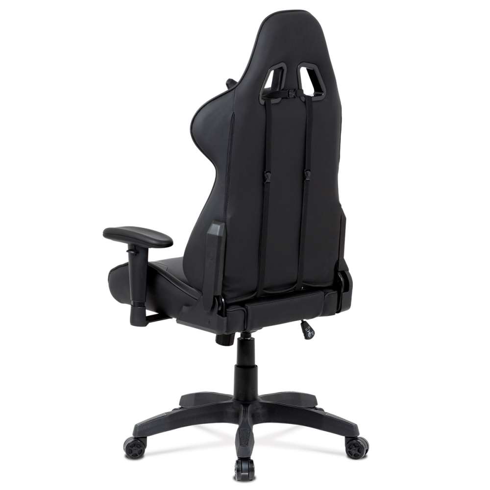 KA-F03 BK - Kancelářská židle houpací mech., černá koženka, plast. kříž