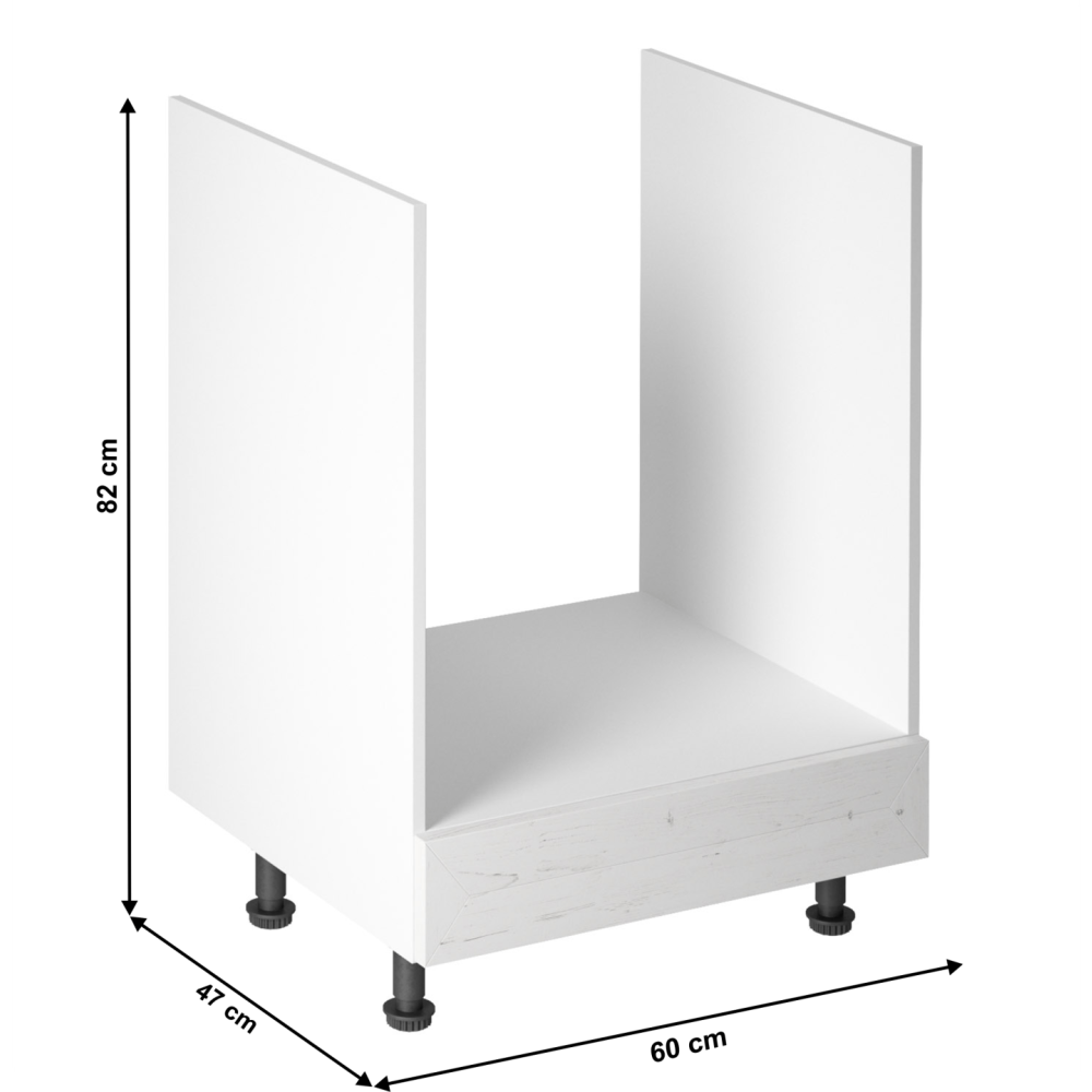 Spodní skříňka na vestavěné spotřebiče D60ZK, bílá, PROVANCE