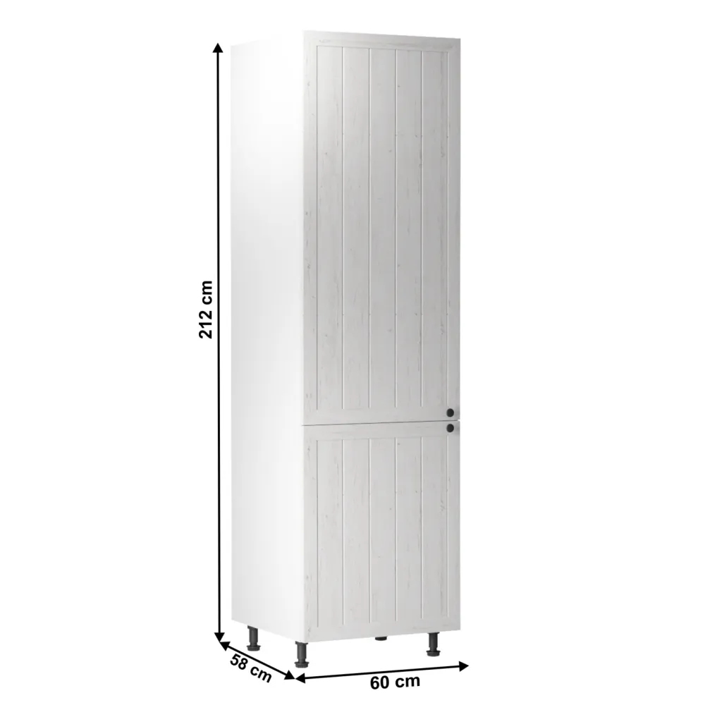 Skříňka na vestavěnou lednici D60ZL, levá, bílá / sosna Andersen, PROVANCE
