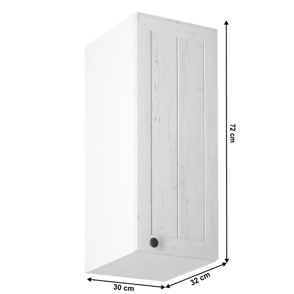Horní skříňka G30, pravá, bílá / sosna andersen, PROVANCE