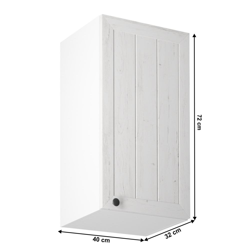 Horní skříňka G40, pravá, bílá / sosna andersen, PROVANCE