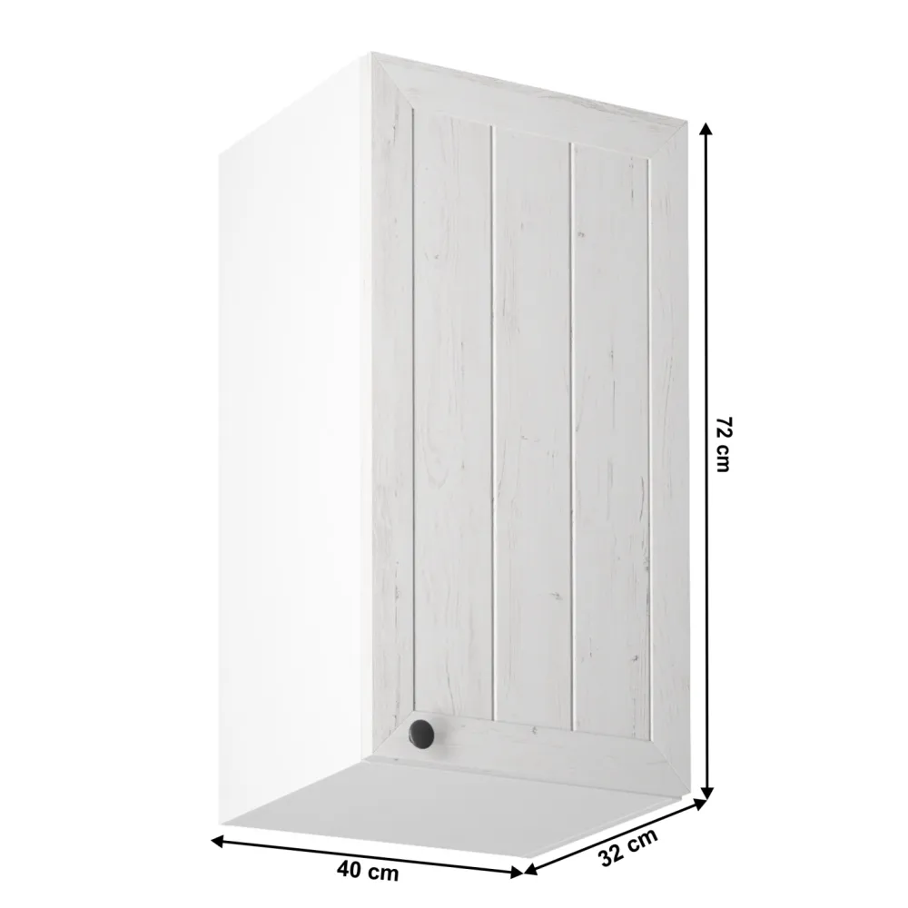 Horní skříňka G40, pravá, bílá / sosna andersen, PROVANCE