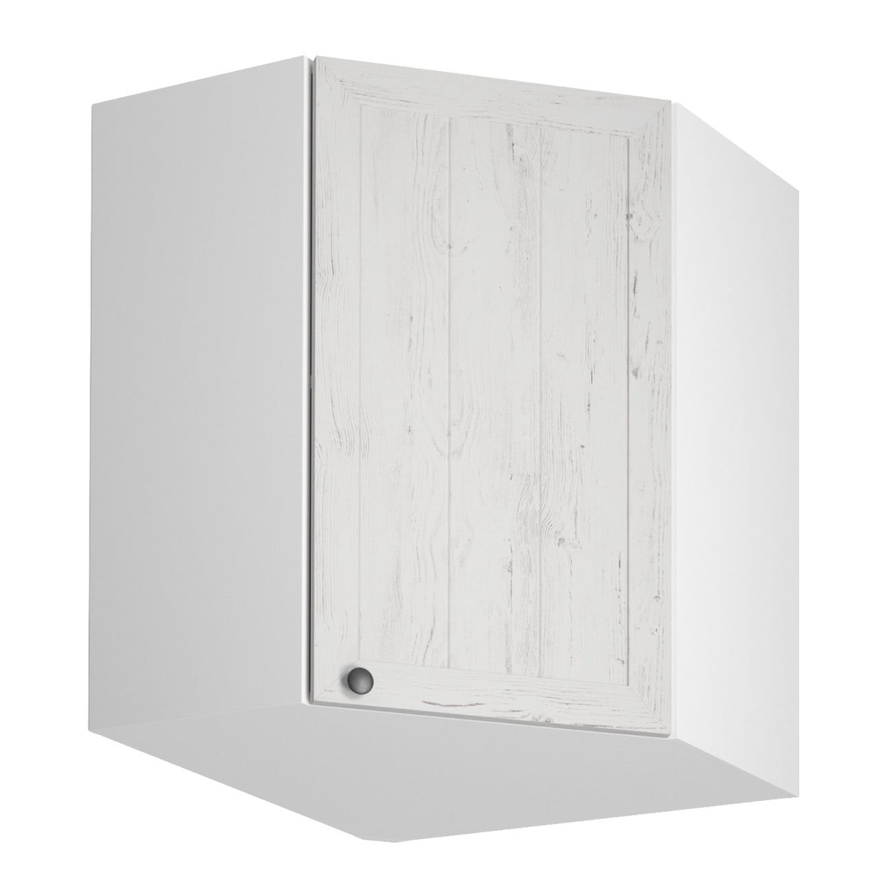 Horní rohová skříňka G60N, bílá/sosna andersen, pravá, PROVANCE