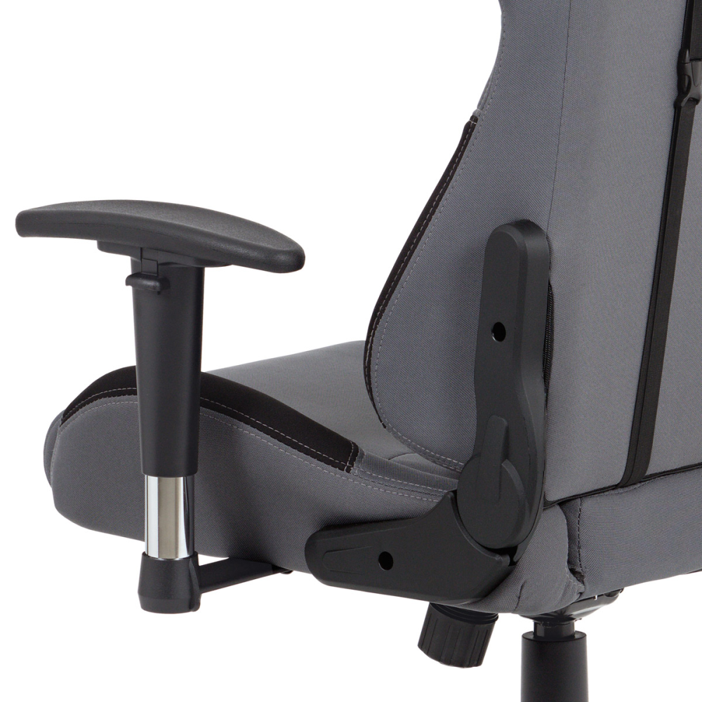 KA-F05 GREY - Kancelářská židle houpací mech., šedá + černá látka, plast. kříž