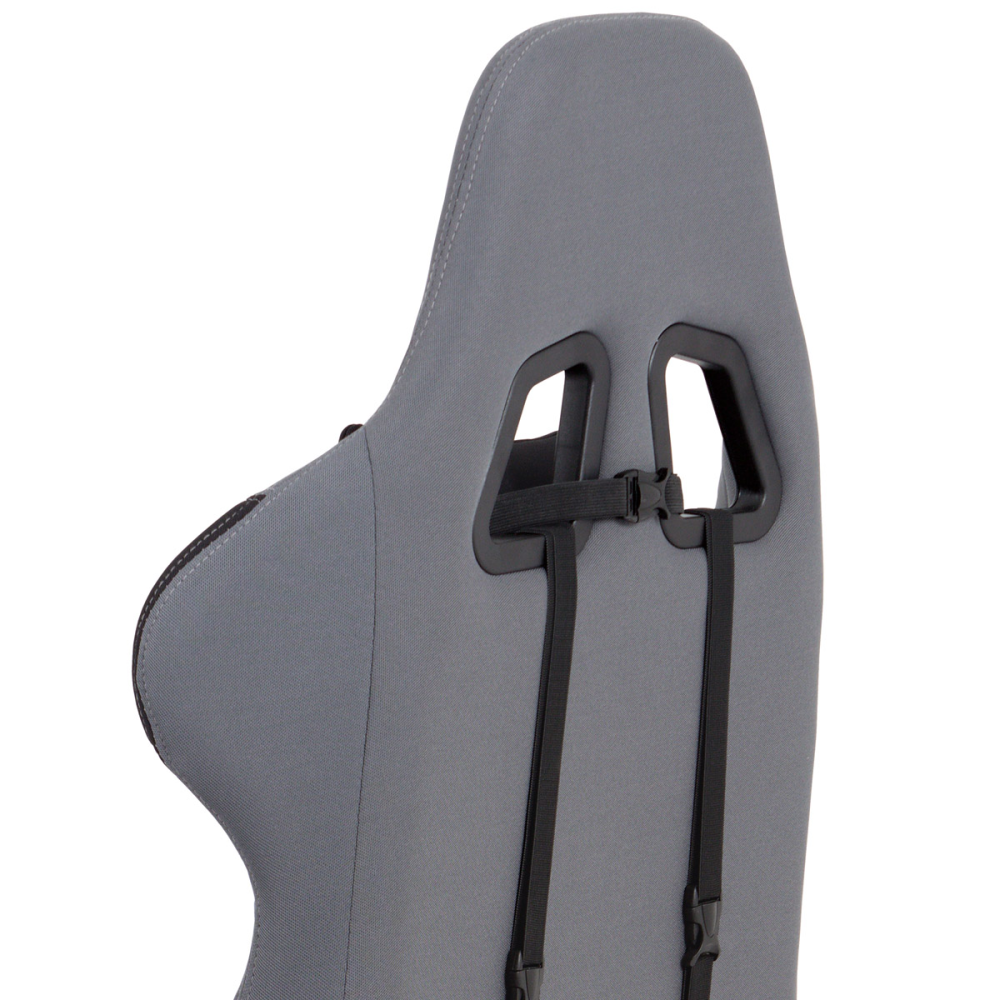 KA-F05 GREY - Kancelářská židle houpací mech., šedá + černá látka, plast. kříž