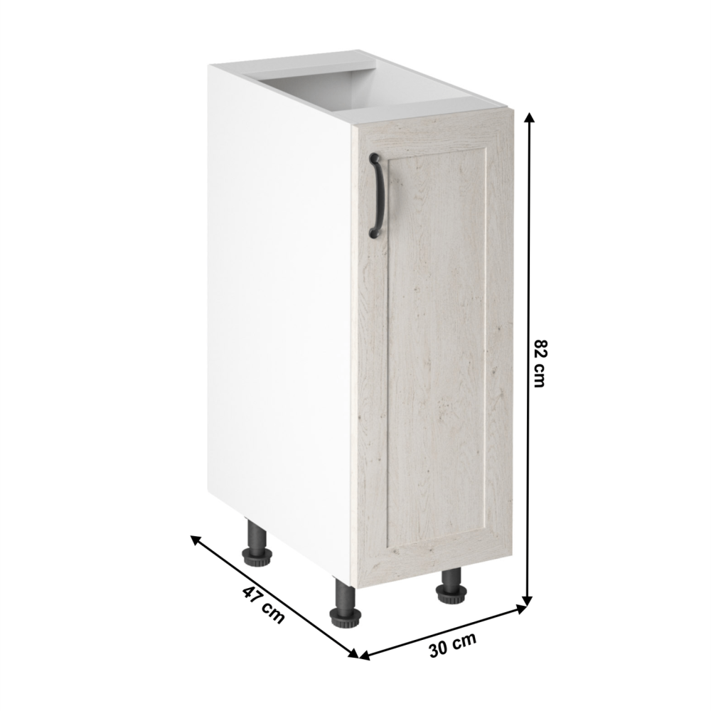 Spodní skříňka, bílá/sosna skandinávská, pravá, ROYAL D30