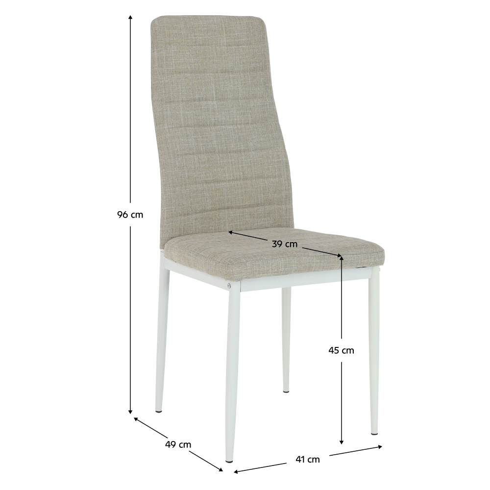Židle, béžová látka / bílý kov, COLETA NOVA