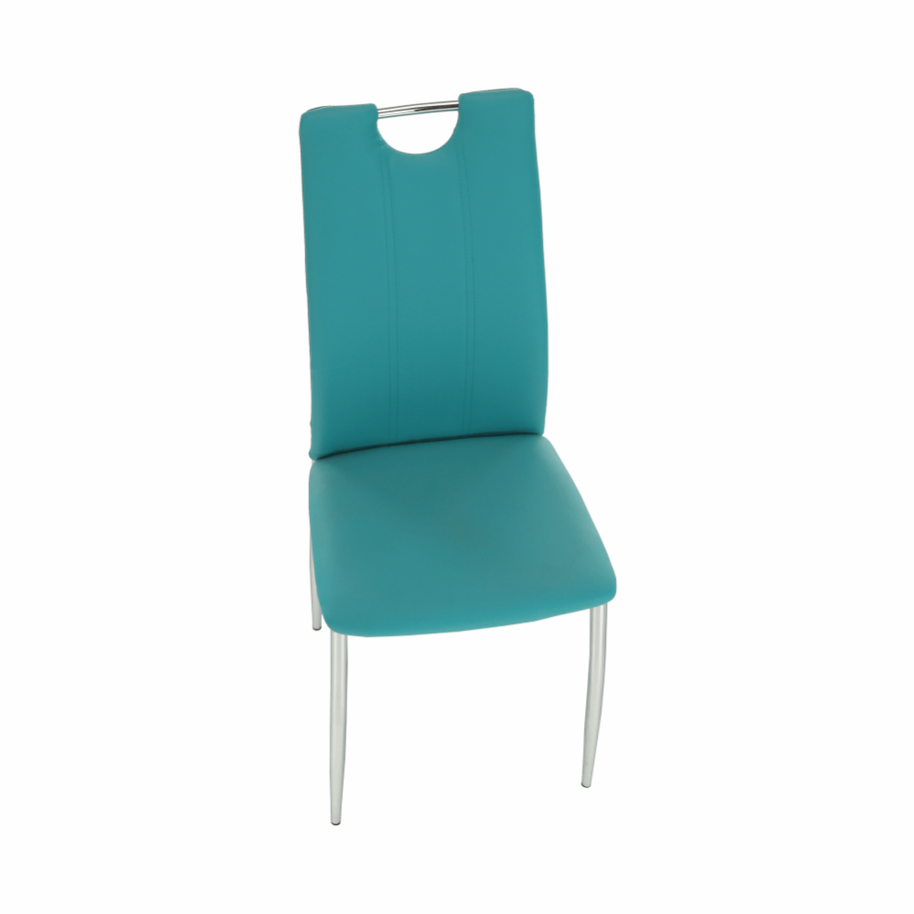 Jídelní židle, ekokůže petrolejová / chrom, OLIVA NEW