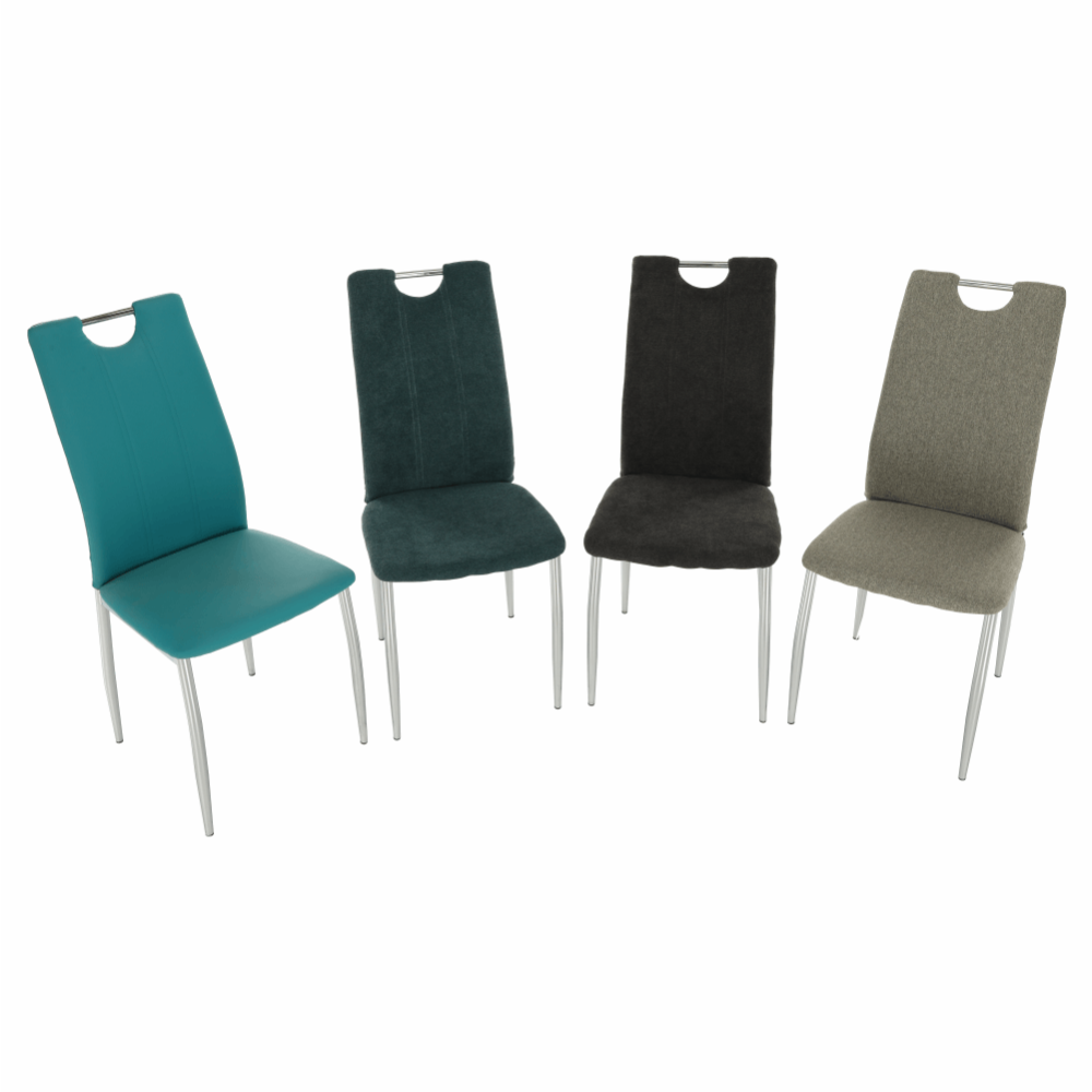 Jídelní židle, ekokůže petrolejová / chrom, OLIVA NEW