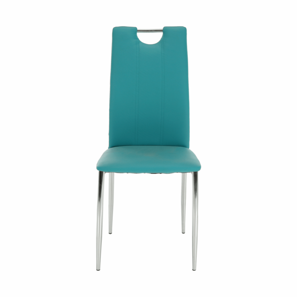 Jídelní židle, ekokůže petrolejová / chrom, OLIVA NEW