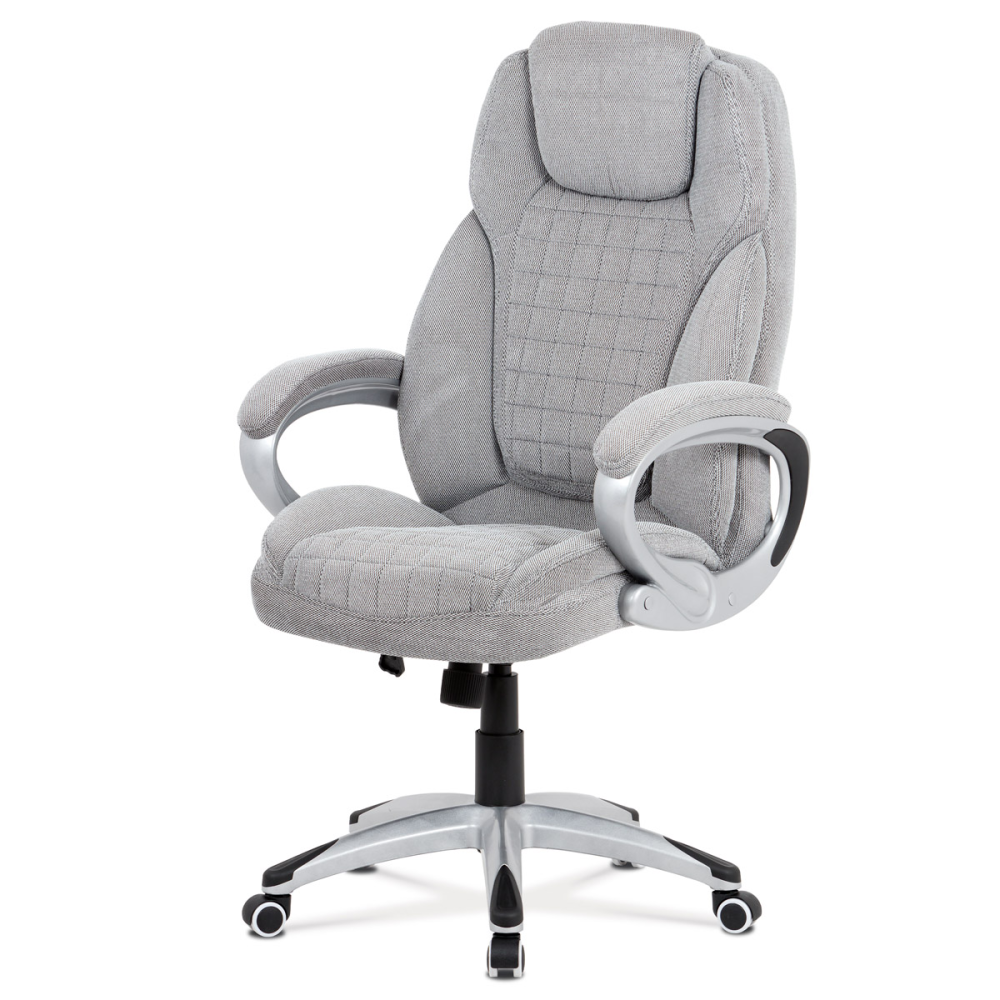 KA-G196 SIL2 - Kancelářská židle, šedá látka, kříž plast stříbrný, houpací mechanismus