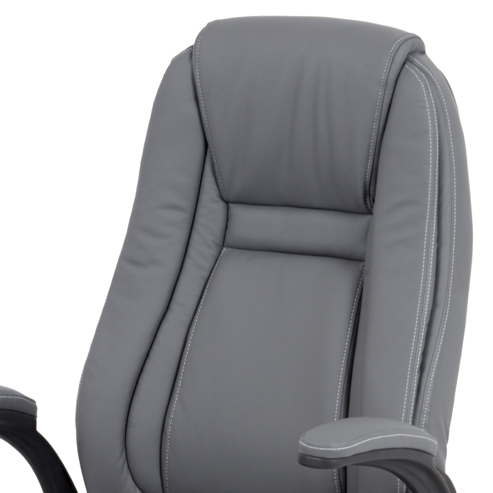 KA-G301 GREY - Kancelářská židle, potah šedá ekokůže, černý kovový kříž, houpací mechanismus, v