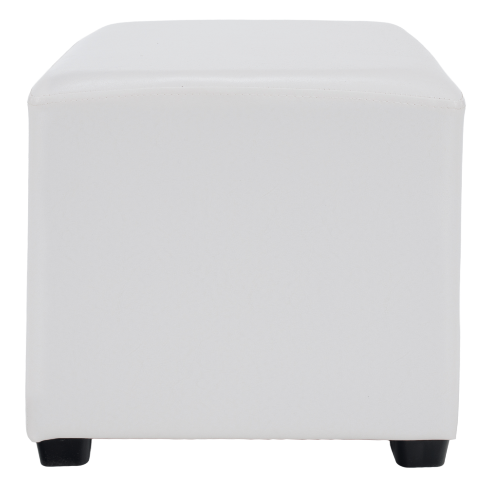 Taburet, bílá textilní kůže, NIKI NEW