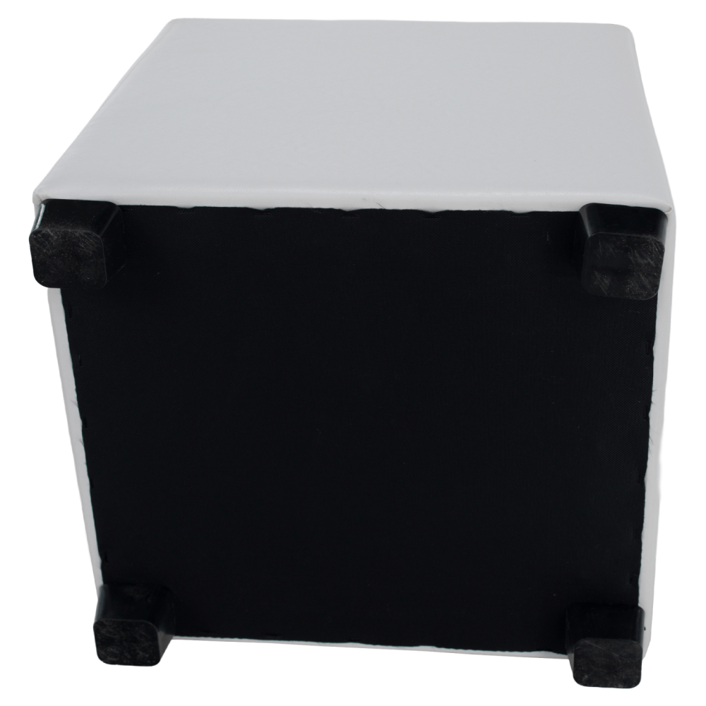 Taburet, bílá textilní kůže, NIKI NEW