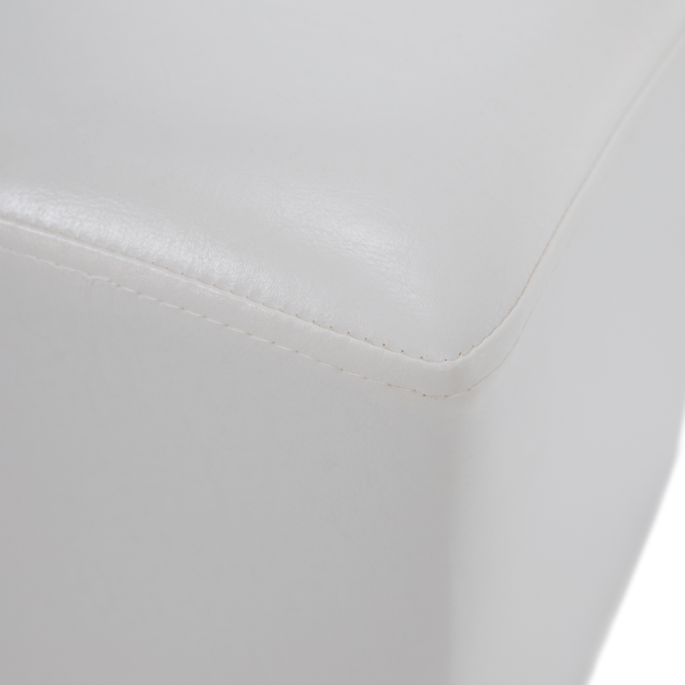 Taburet, bílá textilní kůže, NIKI NEW