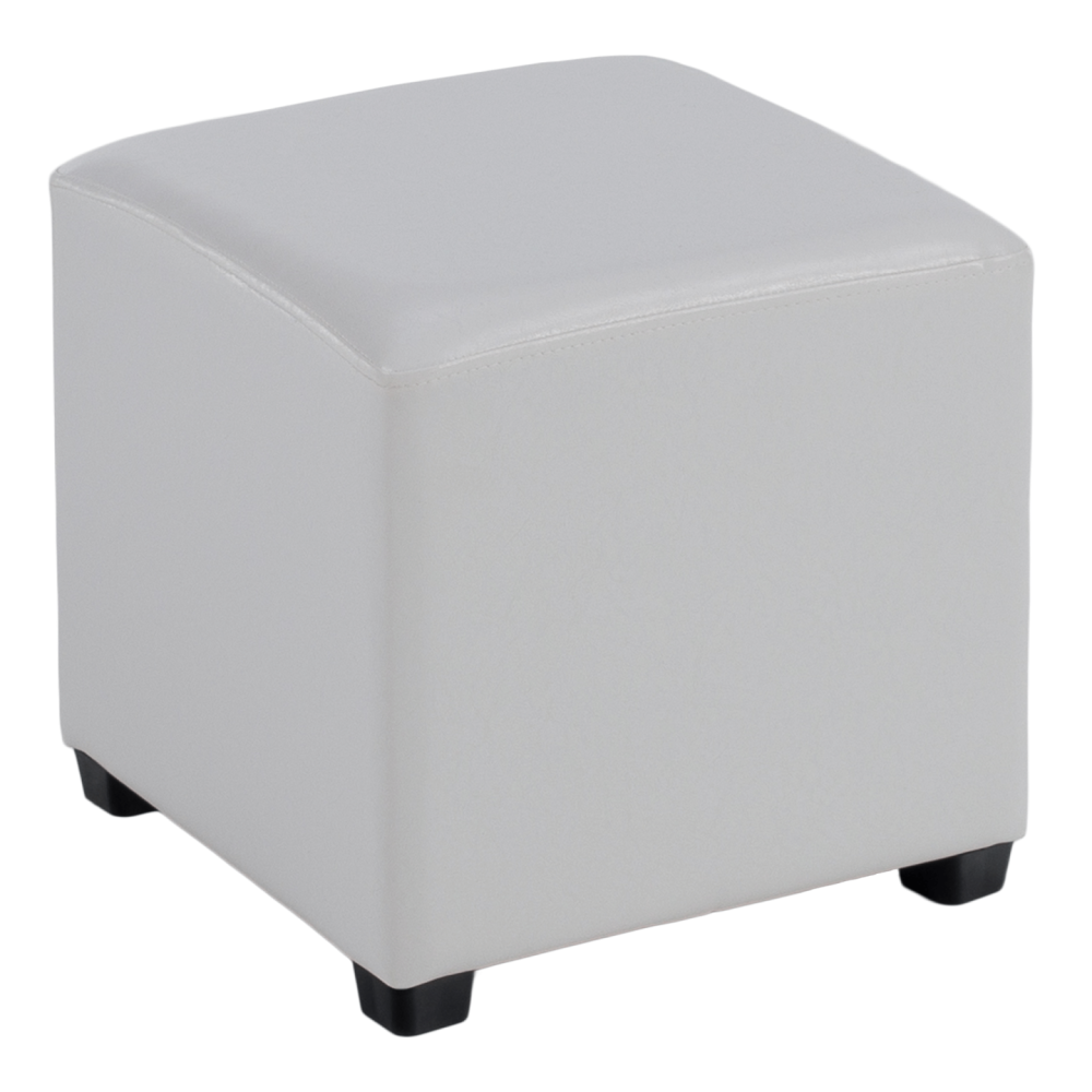 Taburet, bílá textilní kůže, NIKI NEW