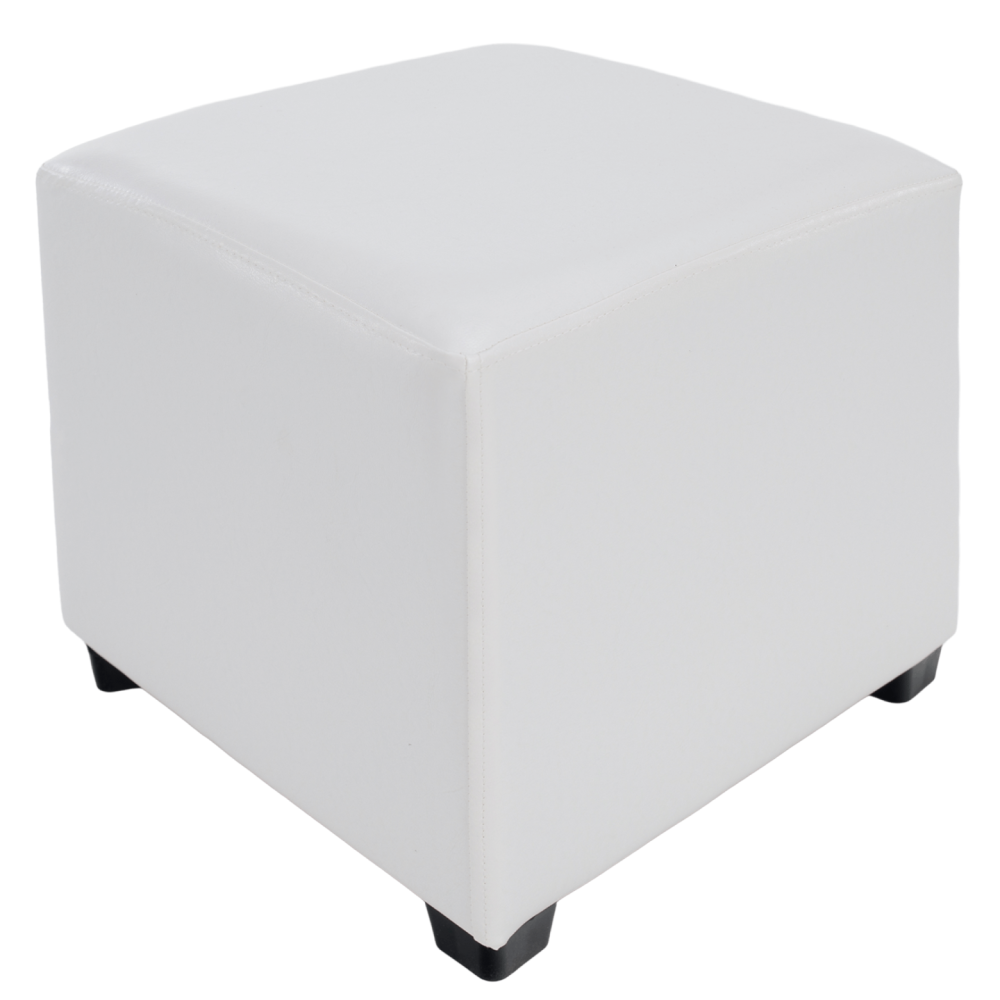 Taburet, bílá textilní kůže, NIKI NEW