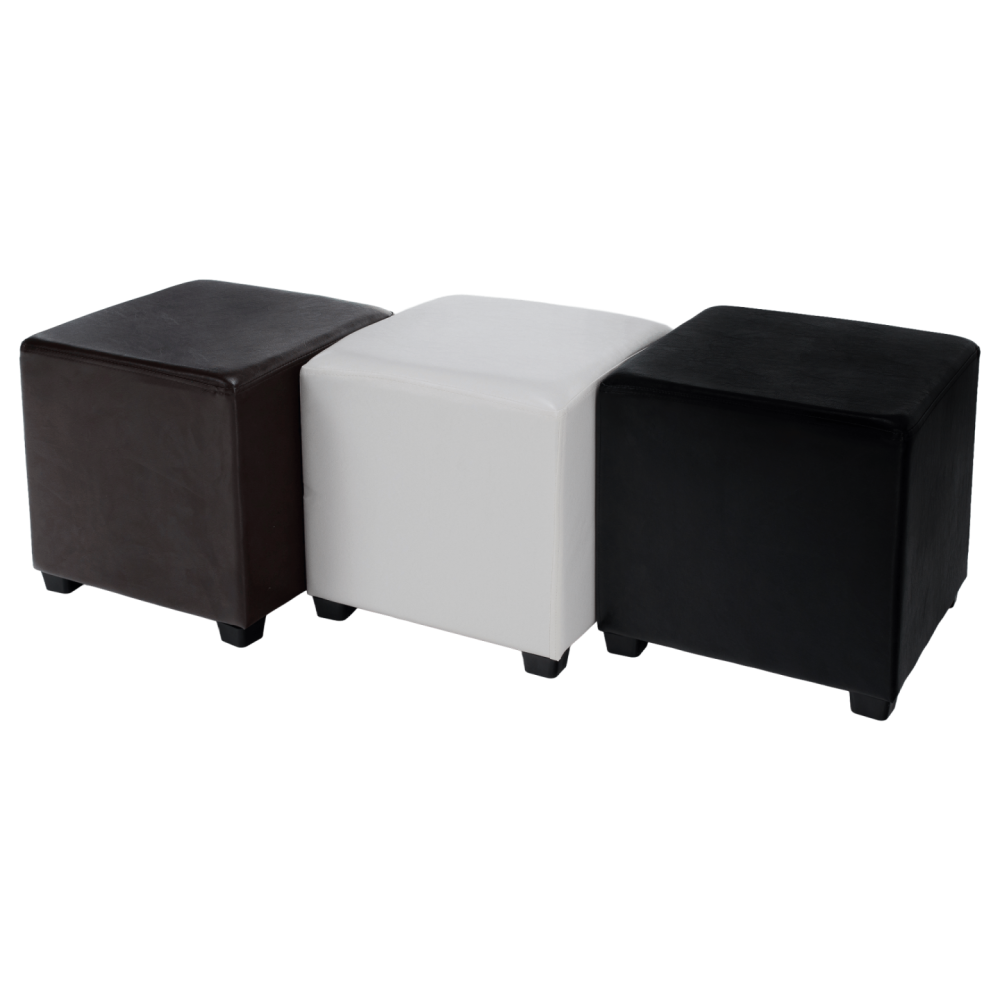 Taburet, bílá textilní kůže, NIKI NEW