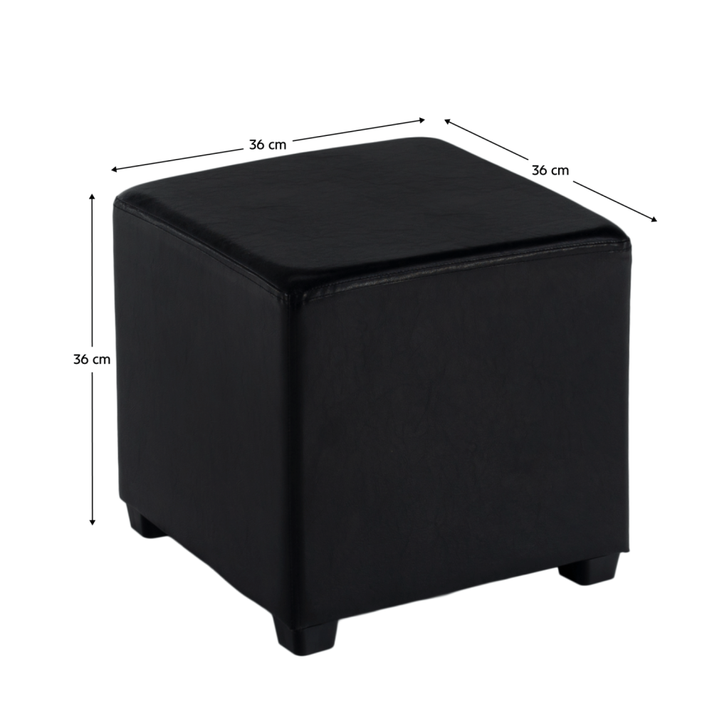 Taburet, černá textilní kůže, NIKI