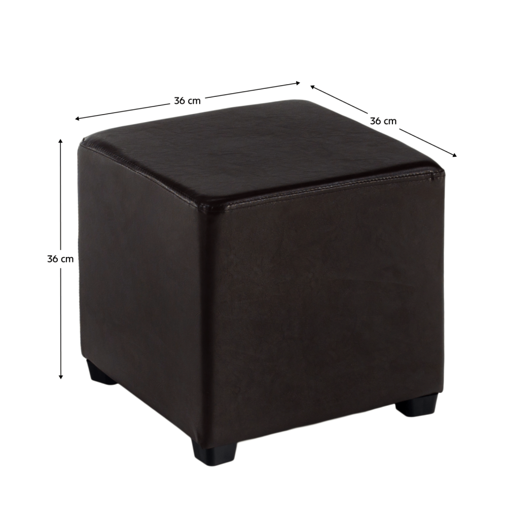 Taburet, tmavohnědá textilní kůže, NIKI NEW