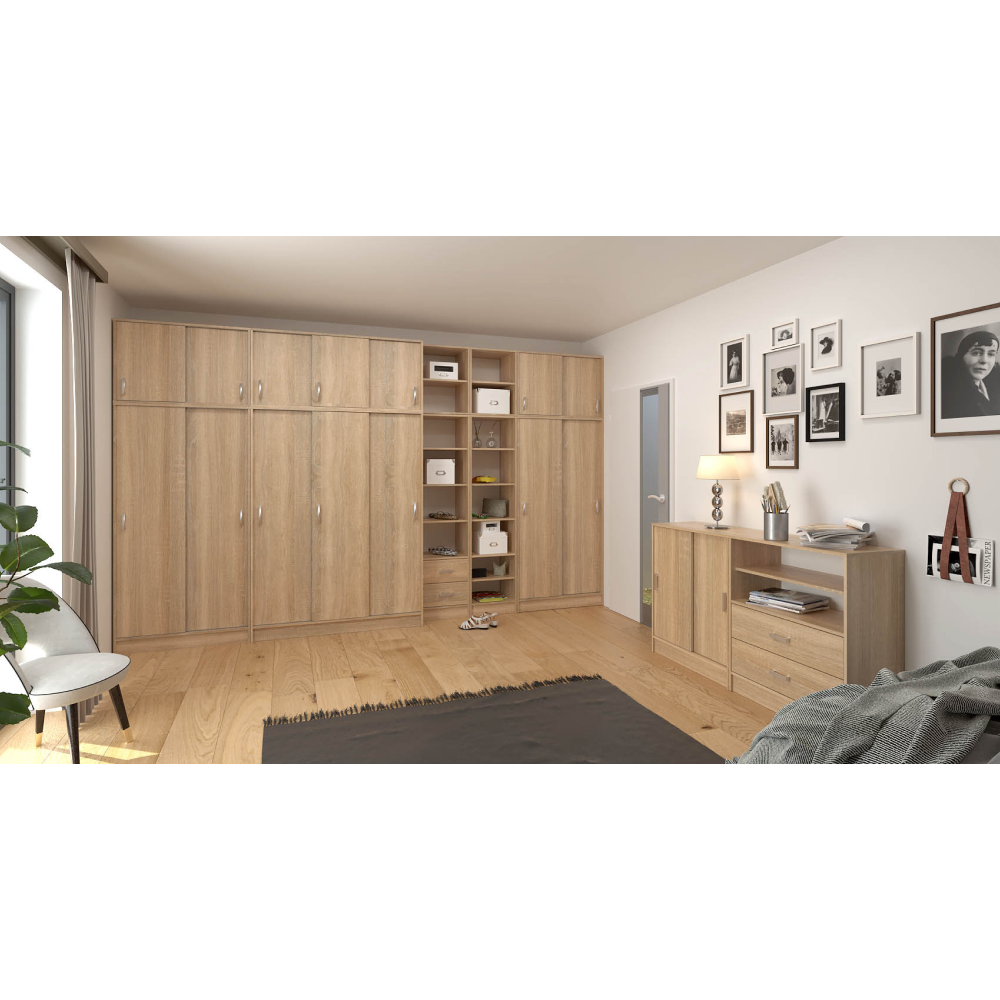 Regál policový s šuplíky, dub sonoma, BETTY 4 BE04-011-00