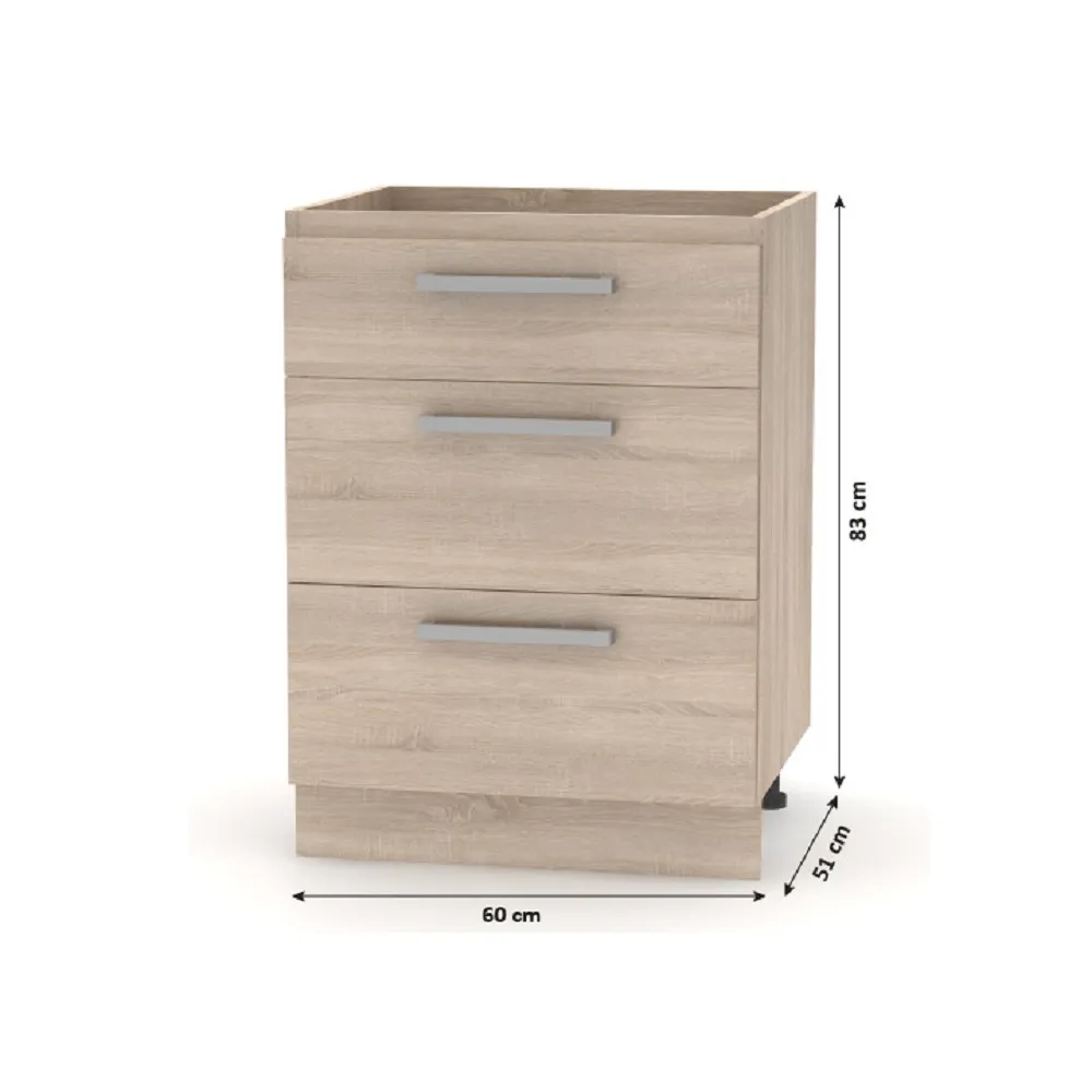 Kuchyňská linka 2,4 m, dub sonoma / bílá, NOVA PLUS