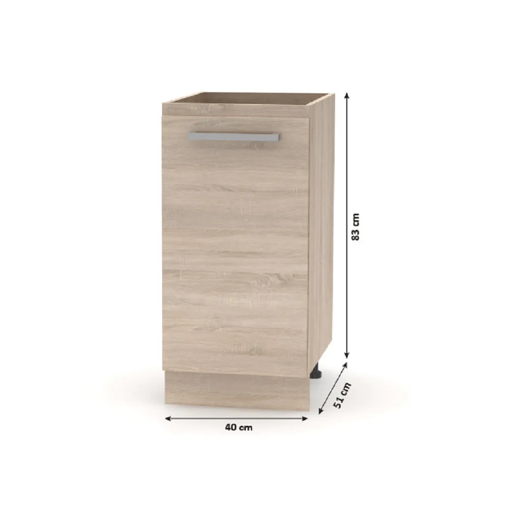 Kuchyňská linka 2,4 m, dub sonoma / bílá, NOVA PLUS