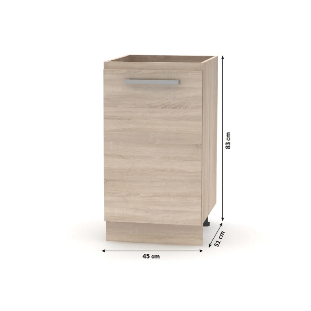 Spodní skříňka 45 1DV, dub sonoma, NOPL-063-0S
