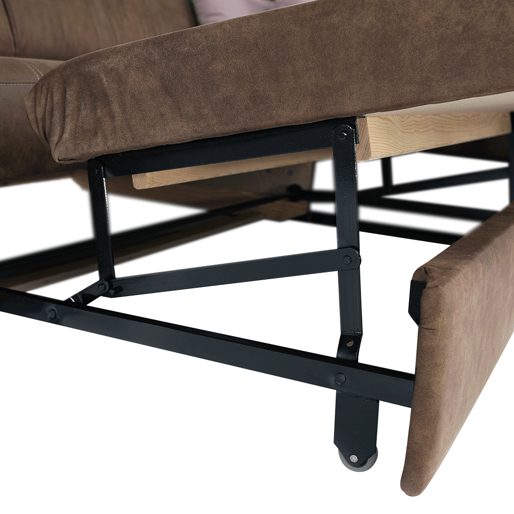 Sedací souprava, látka hnědá / světle fialová, pravá, LANZA