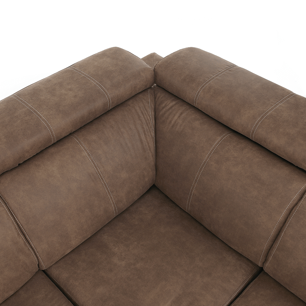 Sedací souprava, látka hnědá / světle fialová, pravá, LANZA