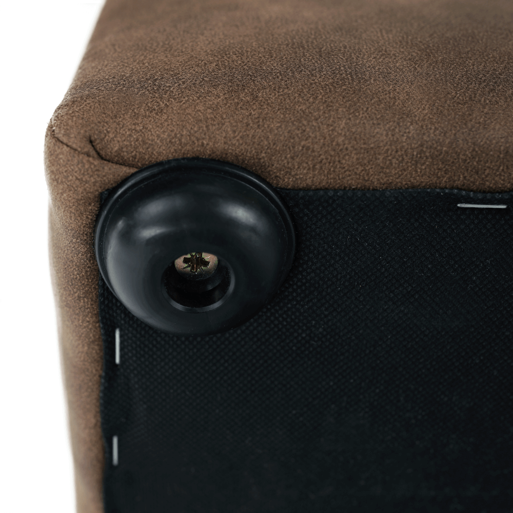 Sedací souprava, látka hnědá / světle fialová, pravá, LANZA