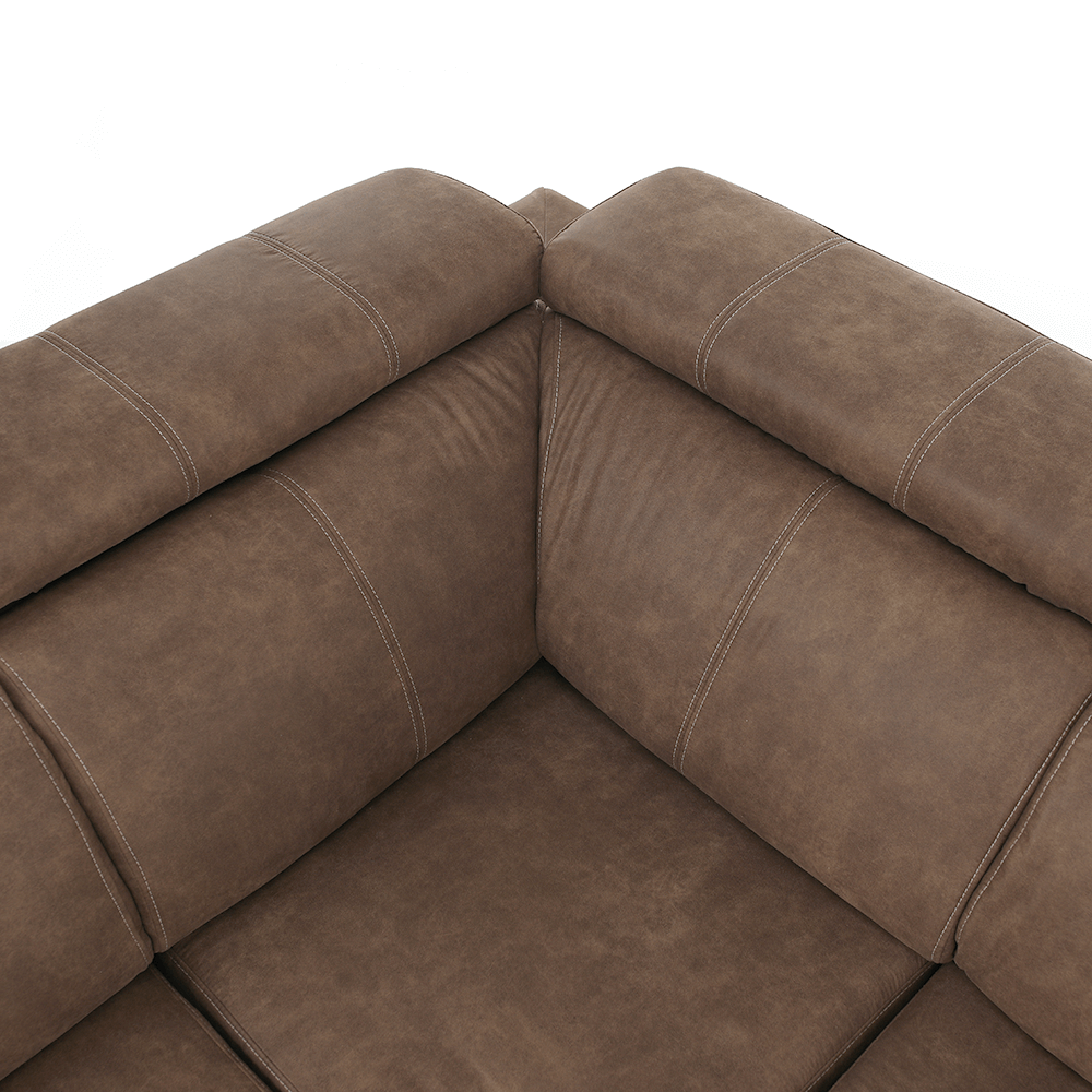 Sedací souprava, látka hnědá / světle fialová, levá, LANZA