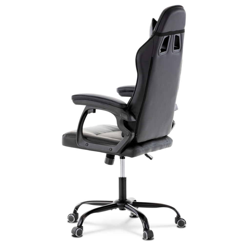 KA-L626 GREY - Herní křeslo, šedá a černá ekokůže, houpací mechanika, opěrák 135°