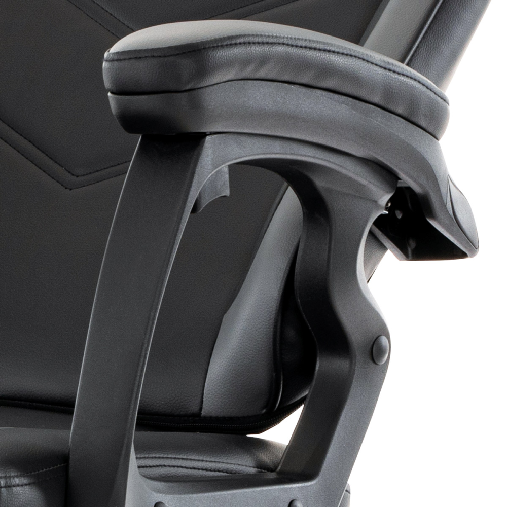 KA-L626 GREY - Herní křeslo, šedá a černá ekokůže, houpací mechanika, opěrák 135°