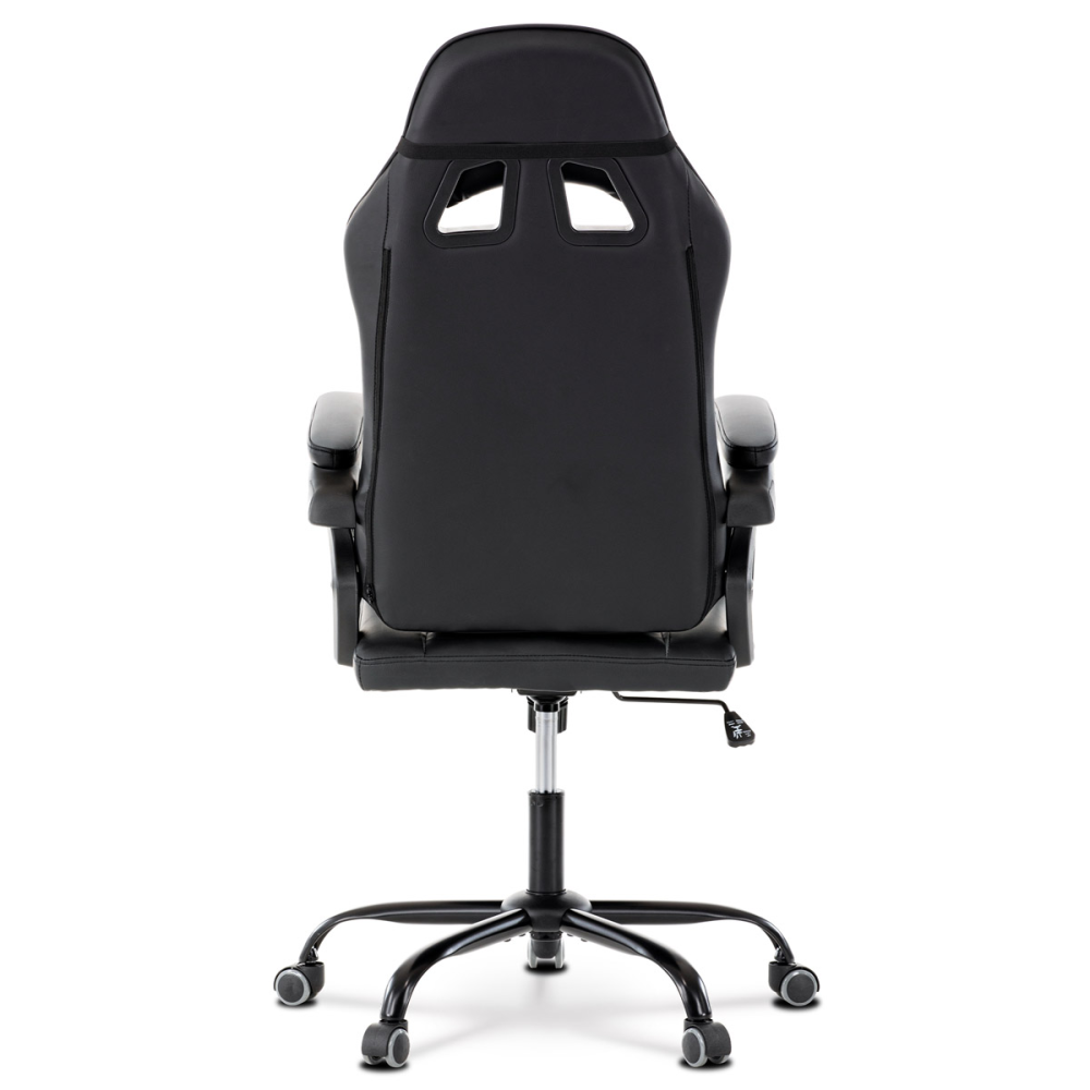 KA-L626 GREY - Herní křeslo, šedá a černá ekokůže, houpací mechanika, opěrák 135°