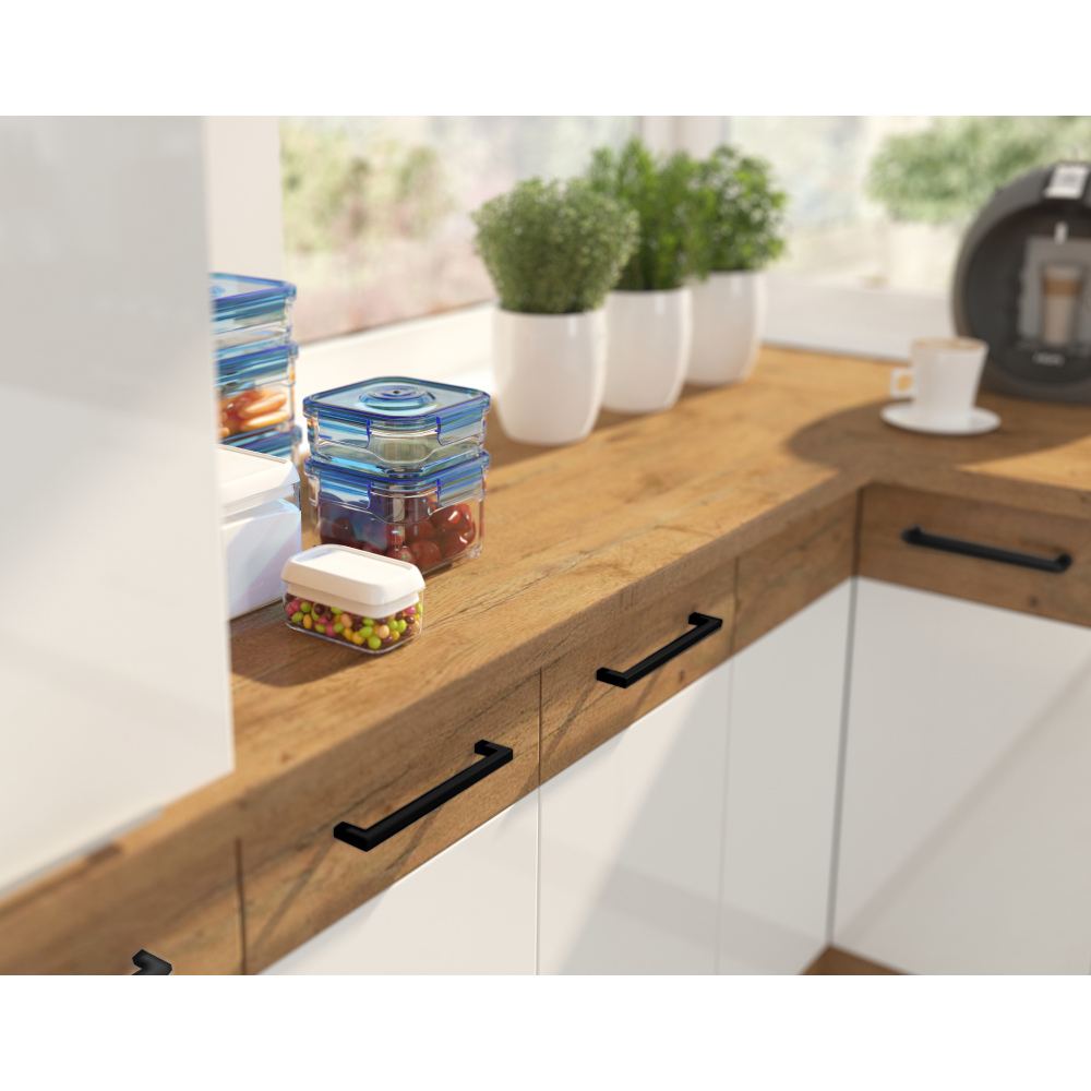 Spodní skříňka, bílá extra vysoký lesk HG / dub lancelot, VEGA D60 GAZ BB