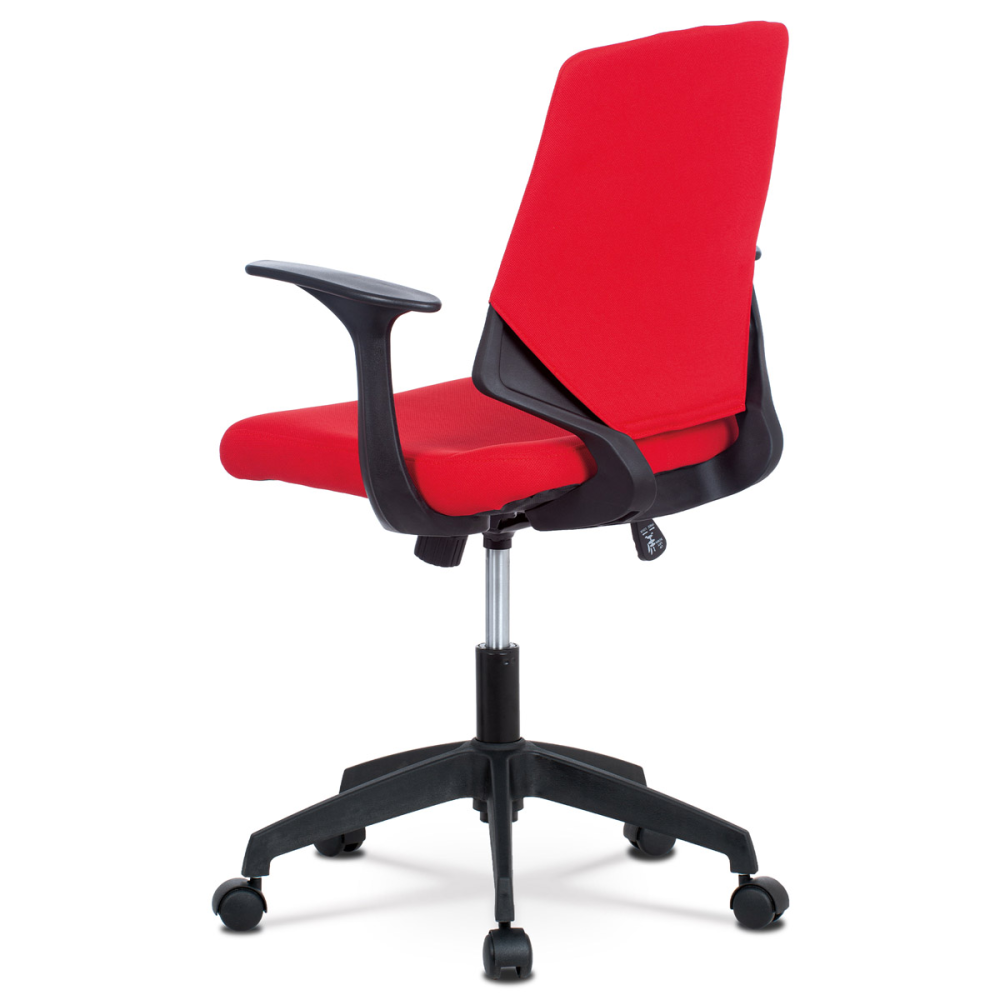 KA-R204 RED - Juniorská kancelářská židle, potah červená látka, černý plast, houpací mechanism