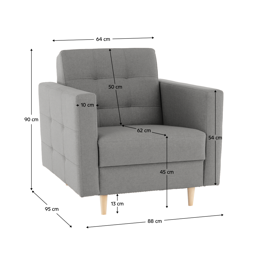 Celočalouněná sestava 3+1+1, látka šedá, AMEDIA