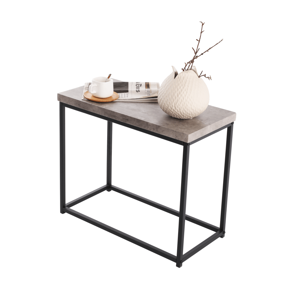 Příruční stolek, černá / beton, TENDER
