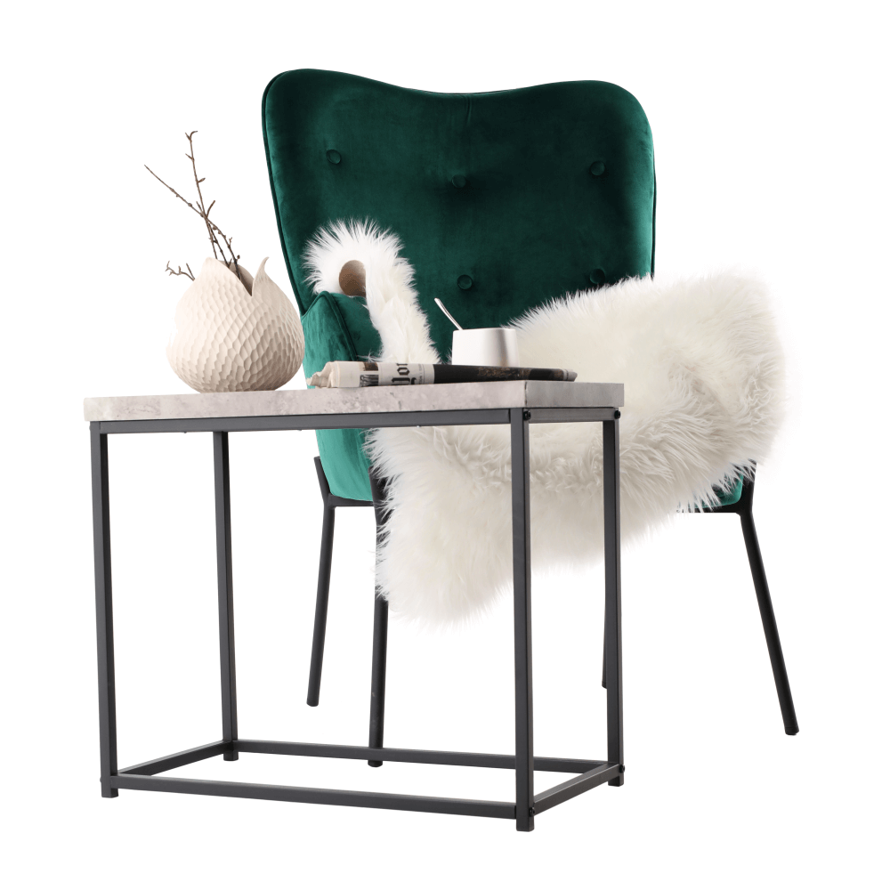 Příruční stolek, černá / beton, TENDER