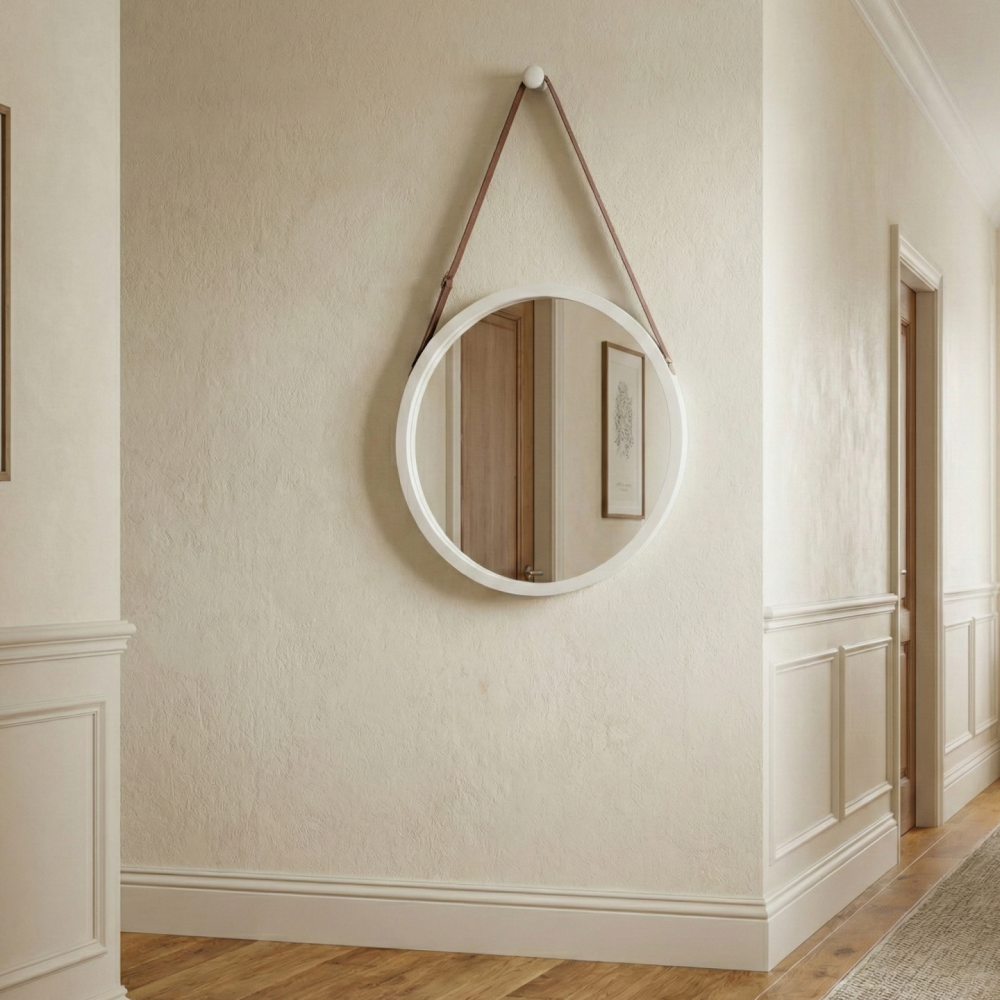 Zrcadlo, bambus/bílá, LEMI 1