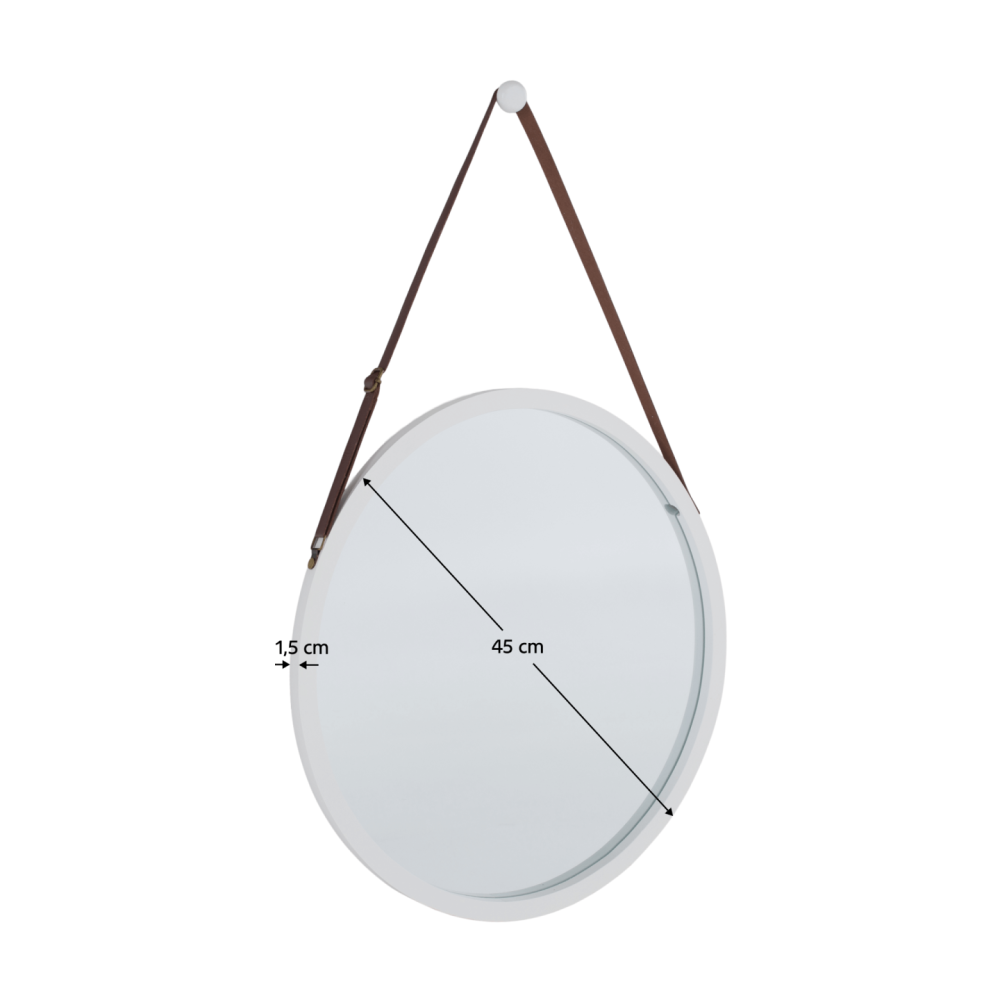 Zrcadlo, bambus/bílá, LEMI 1